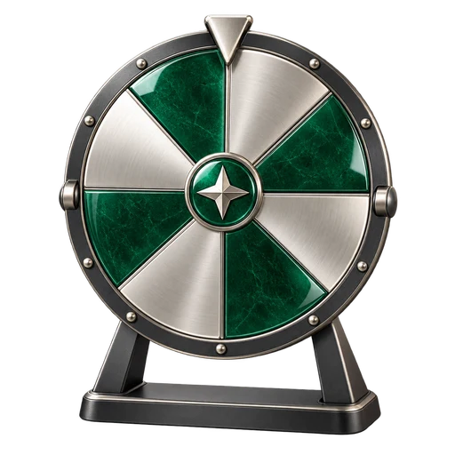 An emerald and platinum activity wheel